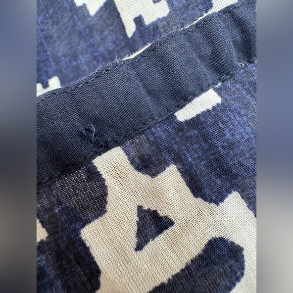 Tory Burch Candice Printed Silk Cotton Blouse in Blue $496 - Picture 5 of 16